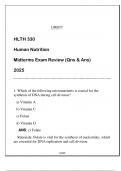 HLTH 330 Human Nutrition &lpar;LU&rpar; Midterms Qns & Ans 2025