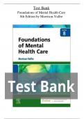 Test Bank Foundations of Mental Health Care 8th Edition by Morrison-Valfre     