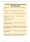 WGU D307 - Educational Psychology questions with verified answers