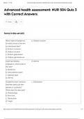 Advanced health assessment&colon; NUR 504 Quiz 3 with Correct Answers