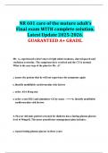 NR 601 care of the mature adult&rsquo;s Final exam WITH complete solution&period; Latest Update 2025-2026&period; GUARANTEED A&plus; GRADE&period;