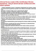 Clinical Nurse Leader &lpar;CNL&rpar; Certification Review Questions - King & Gerard all test verified and with latest updates&period;pdf