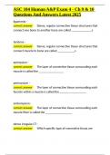 ASC 104 Human A&P Exam 4 - Ch 9 & 10 Questions And Answers Latest 2025&period;docx