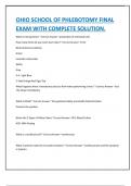 Ohio School of Phlebotomy Final exam with complete solution &vert;&vert;2025