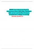 NR509 Final Advanced Physical Assessment Exam 2025-2026&period; Questions with correct and Verified Answers&period; &lpar;Chamberlain College of nursing&rpar; Already Graded A&plus;