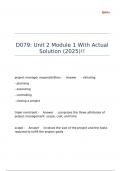 D079 Unit 2 Module 1 With Actual Solution &lpar;2025&rpar;&excl;&excl;