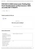 PMK-EE E-5 2025 Actual exam &lpar;Testing Real Exam Questions&rpar;and verified Answers &lpar; 100&percnt; accurate&rpar; GET IT RIGHT&excl;&excl;