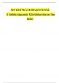  Test Bank For Critical Care Nursing- A Holistic Approach 12th Edition Morton Fontaine 