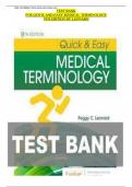 Test bank for quick and easy medical terminology 9th edition by leonard all chapters