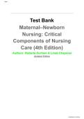 Test Bank for Davis Advantage for Maternal-Newborn Nursing The Critical Components of Nursing Care 4th Edition by Susan Scott Ricci &vert; Complete Chapters 2025 PDF
