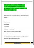 CPHON Chemo 2024&sol;2025 Exam  Questions with Detailed Verified  Answers &lpar;100&percnt; Correct Answers&rpar; &vert;  Already Graded A&plus;