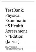 Test Bank for Physical Examination and Health Assessment 7th edition by Jarvis