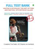 Test Bank for Anatomy and Physiology The Unity of Form and Function 10th Edition by Kenneth S&period; Saladin &vert; 9781265328627 &vert; All Chapters 1-29 &vert; LATEST