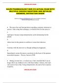 GALEN PHARMACOLOGY NUR 210 ACTUAL EXAM WITH  MULTIPLE CHOICES QUESTIONS AND DETAILED  ANSWERS&comma; DISTINCTION GRADE