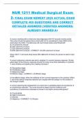 NUR 1211 Medical Surgical Exam 2- FINAL EXAM NEWEST 2025 ACTUAL EXAM COMPLETE 400 QUESTIONS AND CORRECT DETAILED ANSWERS &lpar;VERIFIED ANSWERS&rpar; ALREADY GRADED A&plus;