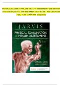 PHYSICAL EXAMINATION AND HEALTH ASSESSMENT 9TH EDITION  BY CAROLYNJARVIS&comma; ANN ECKHARDT TEST BANK &sol; ALL CHAPTERS  1-32 &sol; FULL COMPLETE 2023&sol;2024      
