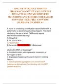 NSG 318 INTRODUCTION TO PHARMACOLOGY EXAM 3 NEWEST 2025 ACTUAL EXAM COMPLETE QUESTIONS AND CORRECT DETAILED ANSWERS &lpar;VERIFIED ANSWERS&rpar; &vert;ALREADY GRADED A&plus;