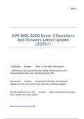 UVA BIOL 2200 Exam 3 Questions And Answers Latest Update &lpar;2025&rpar;&excl;&excl;