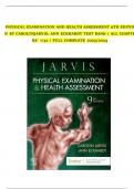 PHYSICAL EXAMINATION AND HEALTH ASSESSMENT 9TH EDITION  BY CAROLYNJARVIS&comma; ANN ECKHARDT TEST BANK &sol; ALL CHAPTERS  1-32 &sol; FULL COMPLETE 2023&sol;2024      
