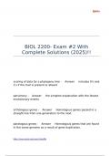 BIOL 2200- Exam -2 With Complete Solutions &lpar;2025&rpar;&excl;&excl;