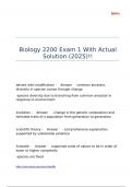 Biology 2200 Exam 1 With Actual Solution &lpar;2025&rpar;&excl;&excl;