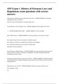 ATF Exam 1 -History of Firearms Laws and Regulations exam questions with correct answers