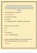 TEXAS MEDICATION AIDE LATEST 2025 ACTUAL EXAM WITH  COMPLETE EXAM QUESTIONS AND CORRECT DETAILED ANSWERS  &lpar;100&percnt; VERIFIED ANSWERS&rpar; &vert;ALREADY GRADED A&plus;&vert; &vert;&vert;PROFESSOR  VERIFIED&vert;&vert; 