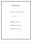 Test Bank - Organization Theory and Design 12th Edition by Richard Daft &vert; All Chapters 