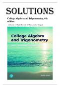 Solutions for College Algebra and Trigonometry&comma; 4th edition by J S Ratti&comma; All Chapters