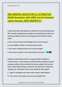 HESI MENTAL HEALTH RN V1-V3 PRACTICE EXAM Questions with 100&percnt; Correct Answers Latest Versions 2025 GRADED A&plus;