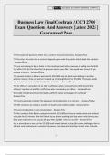 Business Law Final Cochran ACCT 2700 Exam Questions And Answers &vert;Latest 2025 &vert; Guaranteed Pass&period;