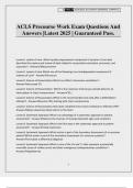 ACLS Precourse Work Exam Questions And Answers &vert;Latest 2025 &vert; Guaranteed Pass&period;