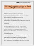 ACQ Exam 1 Questions And Answers &vert;Latest 2025 &vert; Guaranteed Pass&period;