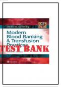 Test Bank for Modern Blood Banking & Transfusion Practices 7th Edition Author&colon; Denise M&period; Harmening&vert; 9780803668881&vert; All Chapters 1-29&vert; LATEST VERSION