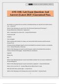 ANS 110L Lab Exam Questions And Answers &vert;Latest 2025 &vert; Guaranteed Pass&period;