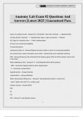 Anatomy Lab Exam &num;2 Questions And Answers &vert;Latest 2025 &vert; Guaranteed Pass&period;