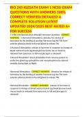 BIO 245 KLESATH EXAM 1 NCSU EXAM QUESTIONS WITH ANSWERS 100&percnt; CORRECT VERIFIED&sol;DETAILED A COMPLETE SOLUTION LATEST UPDATED 2024&sol;2025 BEST RATED A&plus; FOR SUCCESS