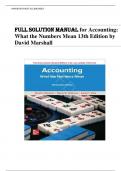 Solution Manual for Accounting&colon; What the Numbers Mean ISE 13th Edition by Daniel Viele&comma; David Marshall & Wayne McManus &comma; ISBN&colon; 9781265051563 &vert;&vert; Guide A&plus;