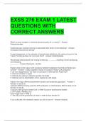 EXSS 276 EXAM 1 LATEST QUESTIONS WITH CORRECT ANSWERS 