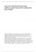ASQ CQT Certification Exam Sample Questions&colon;