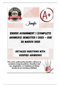 ENG1511 Assignment 1 (COMPLETE ANSWERS) Semester 1 2025 - DUE 28 March 2025; 100% correct solutions and explanations.