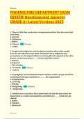 PHOENIX FIRE DEPARTMENT EXAM REVIEW Questions and Answers GRADE A&plus; Latest Versions