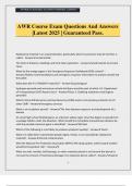 AWR Course Exam Questions And Answers &vert;Latest 2025 &vert; Guaranteed Pass&period;