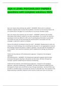 AQA A LEVEL PSYCHOLOGY PAPER 2 questions with complete solutions 2025