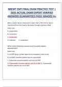 NREMT EMT FINAL EXAM PRACTICE TEST &vert;  2025 ACTUAL EXAM EXPERT VERIFIED  ANSWERS GUARANTEED PASS&excl; GRADED A&plus;