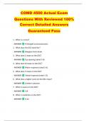 COMD 4500 Actual Exam   Questions With Reviewed 100&percnt;  Correct Detailed Answers   Guaranteed Pass