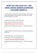 NREMT EMT FINAL EXAM TEST &vert; 2025 EXPERT VERIFIED ANSWERS GUARANTEED  PASS EXAM&excl; GRADED A&plus;