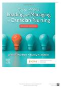Yoder‑Wise&rsquo;s Leading & Managing in Canadian Nursing 2nd Ed Test Bank ISBN 9781771721684 A&plus; 2026