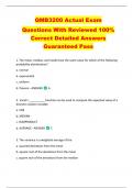 QMB3200 Actual Exam   Questions With Reviewed 100&percnt;  Correct Detailed Answers  Guaranteed Pass 