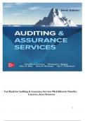 Test Bank for Auditing & Assurance Services 9th Edition by Timothy Louwers&comma; Jerry Strawser with all chapters updated &vert;&vert;complete solution